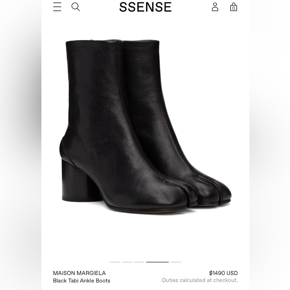 Maison Margiela - Tabi - Size 39.5 - Black Leather Ankle Boots
